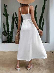 EURMUSE White Boho Style Long Dress - White - View 2