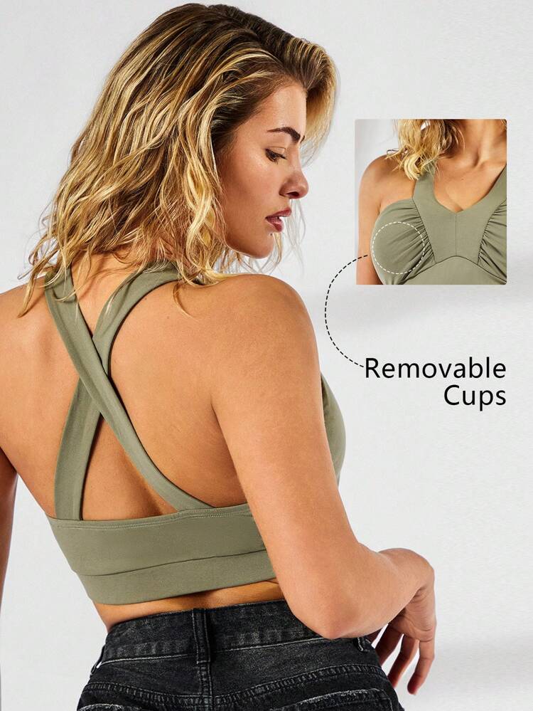 Sports Summer  Yoga Basic Chest Cup&Ruched  With TANK TOP