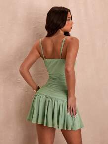 SHEIN BAE Summer Sage Green & Pistachio Sweetheart Bodycon Fish Tail Dress Dress For Women