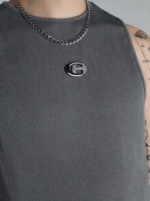 Manfinity VCAY 針織休閒修身男士馬甲套裝 - 深灰色 - 查看 6