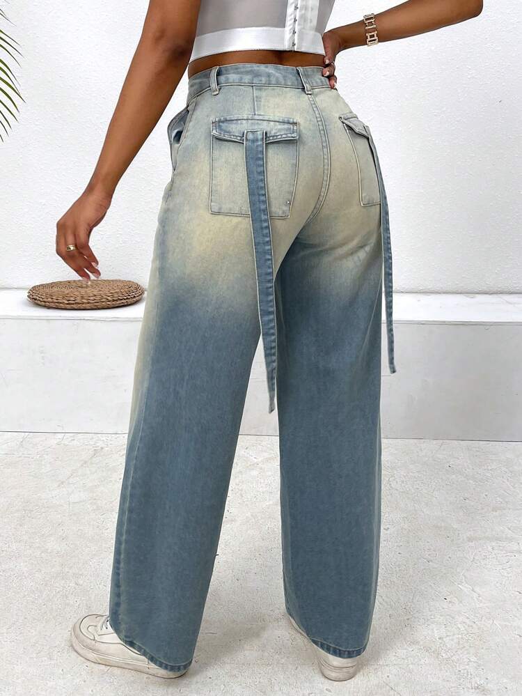 Women's Loose Fit Casual Straight-Leg Jeans With Pockets