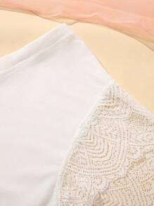 女性3入組純色對比花邊三角褲