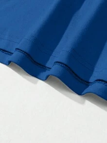 Playera casual para hombres con cuello redondo para el uso diario - azul real - Ver 5