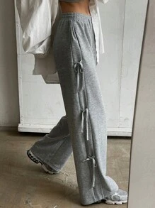 DAZY Women Loose Casual Side Stripe Drawstring Waistband Joggers Sweatpants