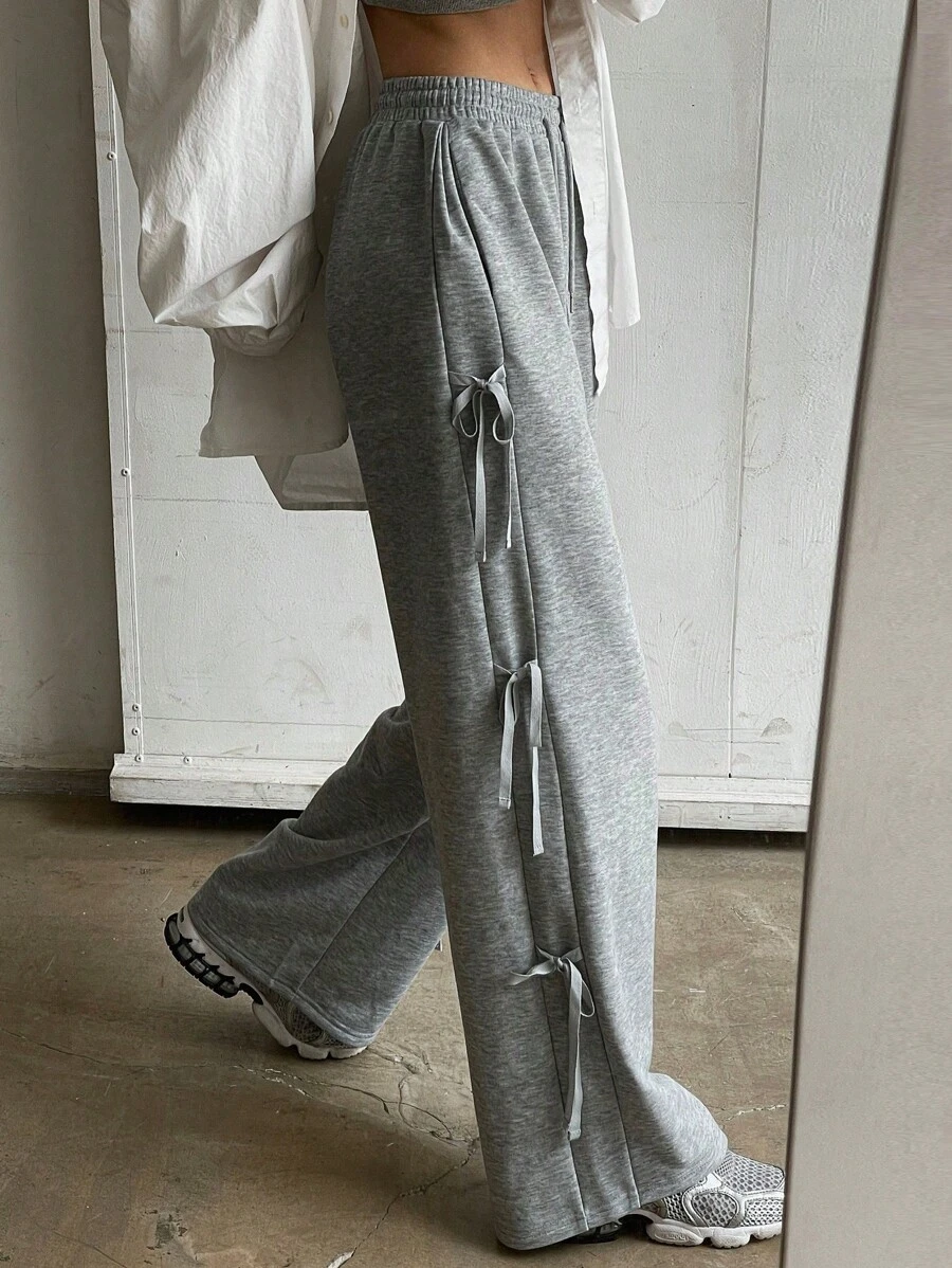 DAZY Women Loose Casual Side Stripe Drawstring Waistband Joggers Sweatpants