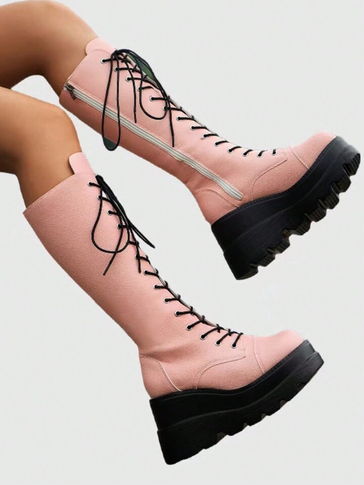 Our Kawaii Women 2024 Autumn & Winter New Round Toe Lace-Up