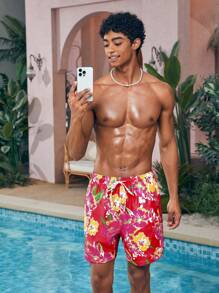 Manfinity VDAYZ Quần short đi biển in hoa cho nam trong kỳ nghỉ hè - Nhiều màu - Xem 4