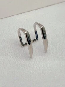 ROMWE Goth 1 pieza Anillo de labios de dientes de serpiente falsa estilo Hip-Hop, no se requiere perforación - Plateado - Ver 2