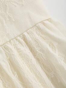 DAZY Women's Elegant Solid Color Embroidered Spaghetti Strap Summer Dress, Birthday Prom Dress,Ruffle,Dress For Wedding - Beige - View 8