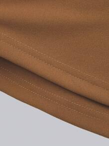 Hauture 高腰O形扣細節包覆裙短褲 - 駝色 - 查看 8