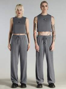 Manfinity VCAY 針織休閒修身男士馬甲套裝 - 深灰色 - 查看 5