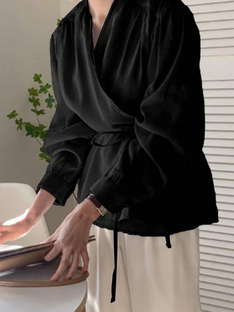 Women Fashion Solid Color Long Sleeve Shirt