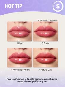 SHEGLAM Power Bouquet Lip Gloss-See It Through Shiny Tinted Moisturizing Lip Gloss Plumping Non-Sticky Lip Oil Repairing Camelia Extract Lip Care Lip Gloss Graduation Birthday Holiday Summer Fall Autumn Y2K Fancy Fashion Women Brand Makeup Cosmetic Beauty Party Beach Travel Camping Outdoors School Campus Trip Festivals Decor Gift Present Rose Girl Cosplay Best Color Charm Vibe
