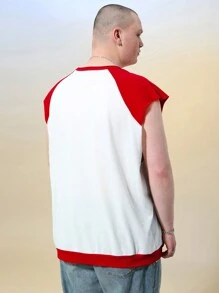Manfinity VCAY Hombres talla grande TamañO Verano Tejido Suelto Casual Colorbloque Tanque Superior - Multicolor - Ver 5