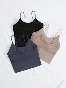Shein Underwear&Sleepwear Basics Set de 3 sostenes sin costuras ni alambre para mujeres.