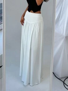 Aloruh 極簡優雅白色長裙 - 白色 - 查看 6