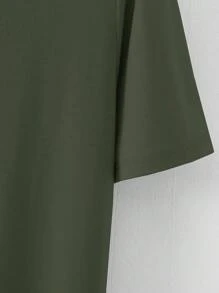 Manfinity LEGND Men's Summer American Eagle Printed Round Neck Short Sleeve Casual T-Shirt - Army Green - View 4
