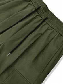 Chillumni Loose Fit Men Cargo Pants With Flap Pockets, Side Drawstring Waist, For Fall