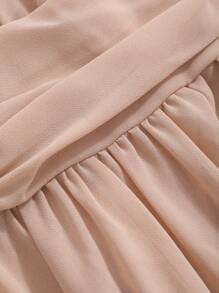 DAZY Women's Peach Pink Solid Color Dress With Keyhole Neckline,Ruffles And Pleats,Elegant Summmer Sundress For Tea Party,Prom,Birthday,New Year Eve Events - Apricot - View 7