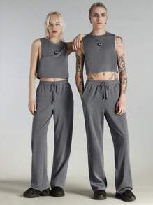 Manfinity VCAY 針織休閒修身男士馬甲套裝 - 深灰色 - 查看 1