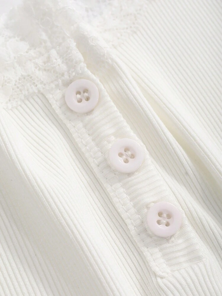 Women's Lace Patchwork Single-Breasted Summer Camisole Top For Base Layer