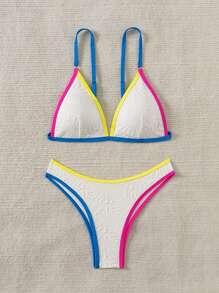 SHEIN Swim Women's Holiday Fringed Sexy Bikini Set Summer