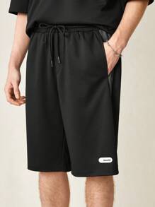 Manfinity VCAY Knitted Casual Patchwork Polo Shirt And Shorts Set - Multicolor - View 7