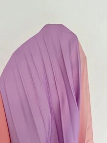 VaVaBold Falda larga y elegante con cintura elástica, pliegues y bloques de color para mujeres