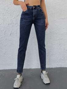 EURMUSE Women's Slim Fit Jeans - Blue - View 5