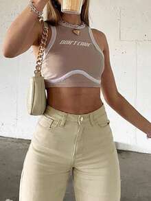 Women Y2K Music Festival Style Buttoned Belt Loop Straight Leg Casual Chic Street Athleisure Jogger Pants