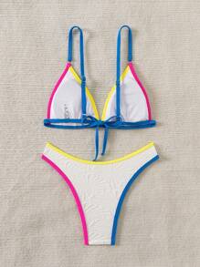 SHEIN Swim Women's Holiday Fringed Sexy Bikini Set Summer