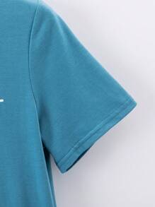 SHEIN 5pcs/Set Kaos Lengan Pendek Leher Bulat Kasual Longgar Bergambar untuk Anak Laki-Laki Remaja - MultiWarna - View 3