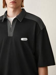 Manfinity VCAY Knitted Casual Patchwork Polo Shirt And Shorts Set - Multicolor - View 3