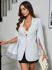Aveloria Rosie Women's Cape Sleeve & Lace Splice Blazers