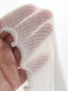 DAZY 女式春夏休闲纯色透视针织开衫 - 杏色 - 查看 8