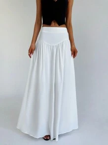 Aloruh 極簡優雅白色長裙 - 白色 - 查看 4