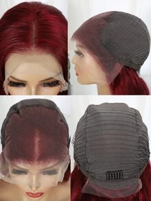 99J Burgundy Lace Front Wig Human Hair 13X6 Body Wave 99J Lace Front Human Hair Wigs For Women Burgundy  Transparent Frontal Wig Colored Pre Plucked 180% Density Wine Red Wig - S99J - View 5