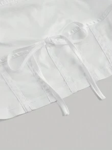 SHEIN MOD 白色緞帶裝飾束腰胸衣上衣，適用於約會和派對 - 白色 - 查看 3