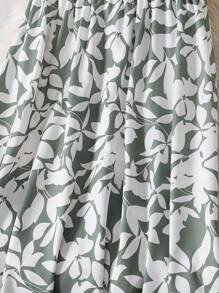 EARO Women's Elastic Waist Maxi Floral Print Skirt, Vacation Style - Green - View 5