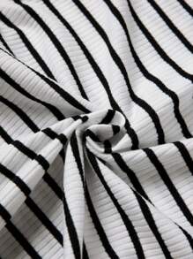 INAWLY 女士簡約條紋印花無袖連體背心