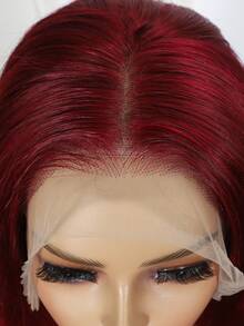 99J Burgundy Lace Front Wig Human Hair 13X6 Body Wave 99J Lace Front Human Hair Wigs For Women Burgundy  Transparent Frontal Wig Colored Pre Plucked 180% Density Wine Red Wig - S99J - View 4