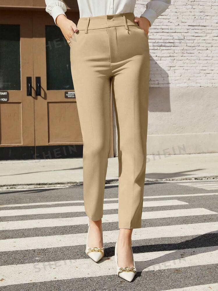 SHEIN Modichic Ladies Solid Color Simple Daily Dress Pants