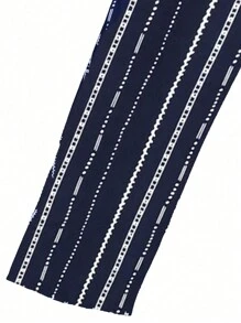 SHEIN LUNE Blusa Con Cuello En V Y Mangas Enrolladas