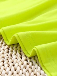 Tween Girl Braided Pocket Round Neck Short Sleeve Casual T-Shirt For Summer - Yellow - View 3