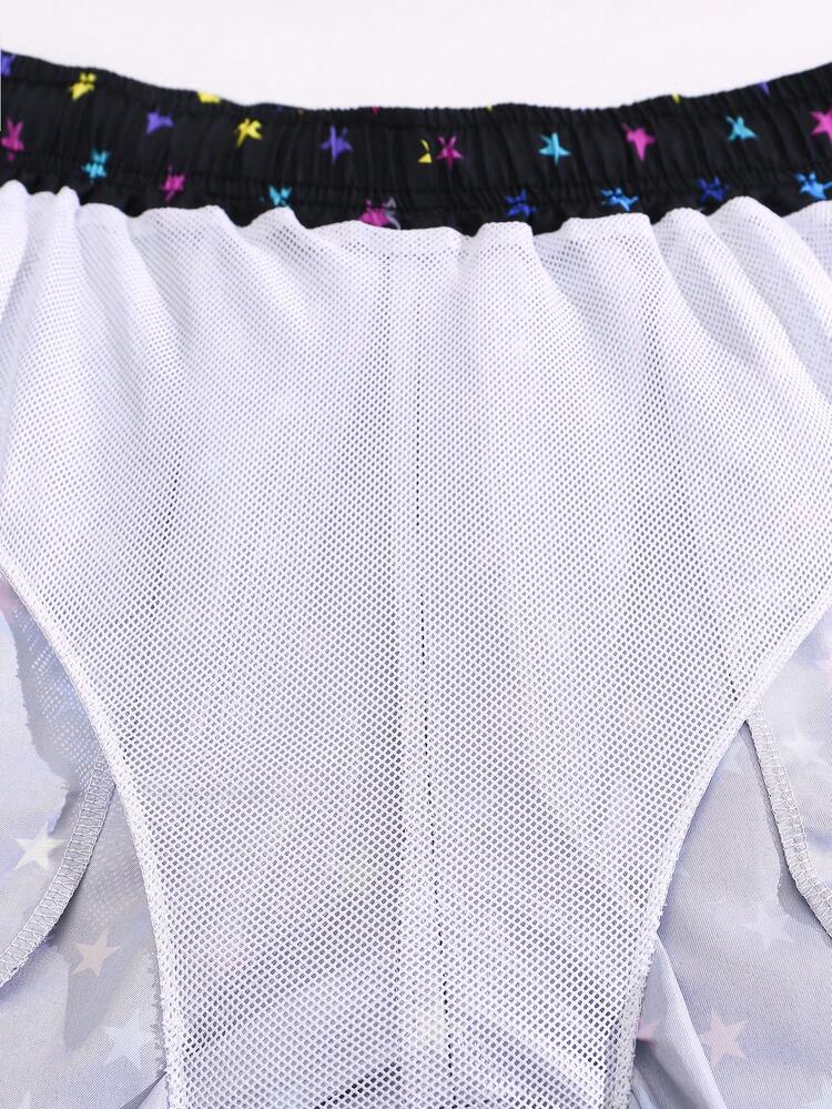 Men's Star Pattern Drawstring Casual Holiday Beach Shorts