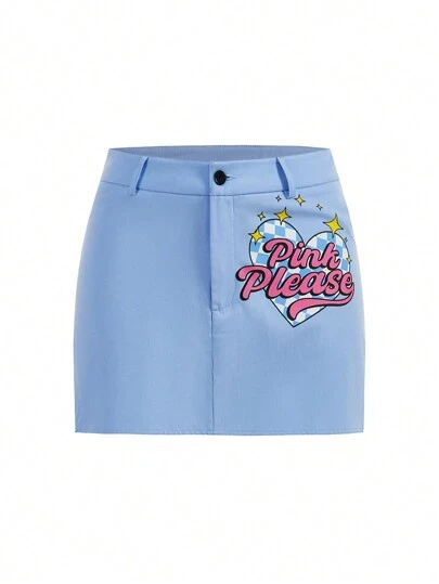 XYZ Studio Artist Girlcore Casual Printed Skirt For Women, Holiday, Party, Vacation, Spring & Summer, Beach, Festival, Ibiza Fits, Western Wear