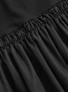 SHEIN Privé Women Black A-Line Dress With Double Shoulder Straps - Black - View 5