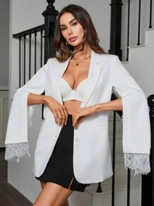 Aveloria Rosie Women's Cape Sleeve & Lace Splice Blazers
