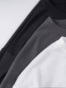 INAWLY 夏季三件套：落肩短袖宽松短款 T 恤，带字母印花图案 T 恤女式上衣