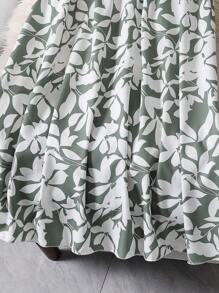 EARO Women's Elastic Waist Maxi Floral Print Skirt, Vacation Style - Green - View 7